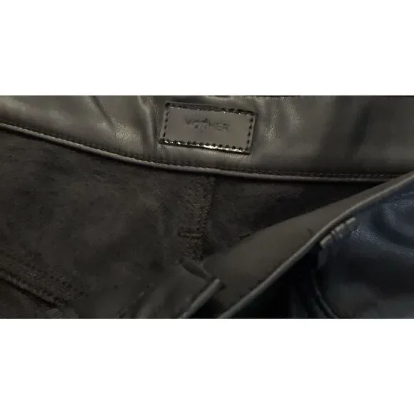 New Mother Pants The Rambler Zip Ankle in Black Faux Leather size 31